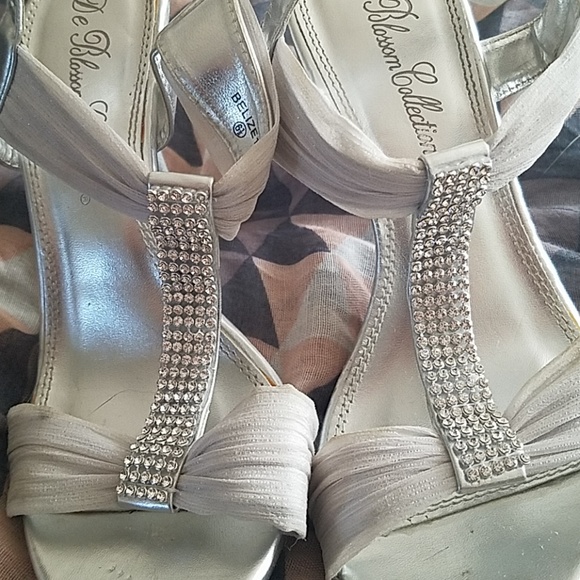 Rhinestone Silver Dress Heels - Picture 2 of 7